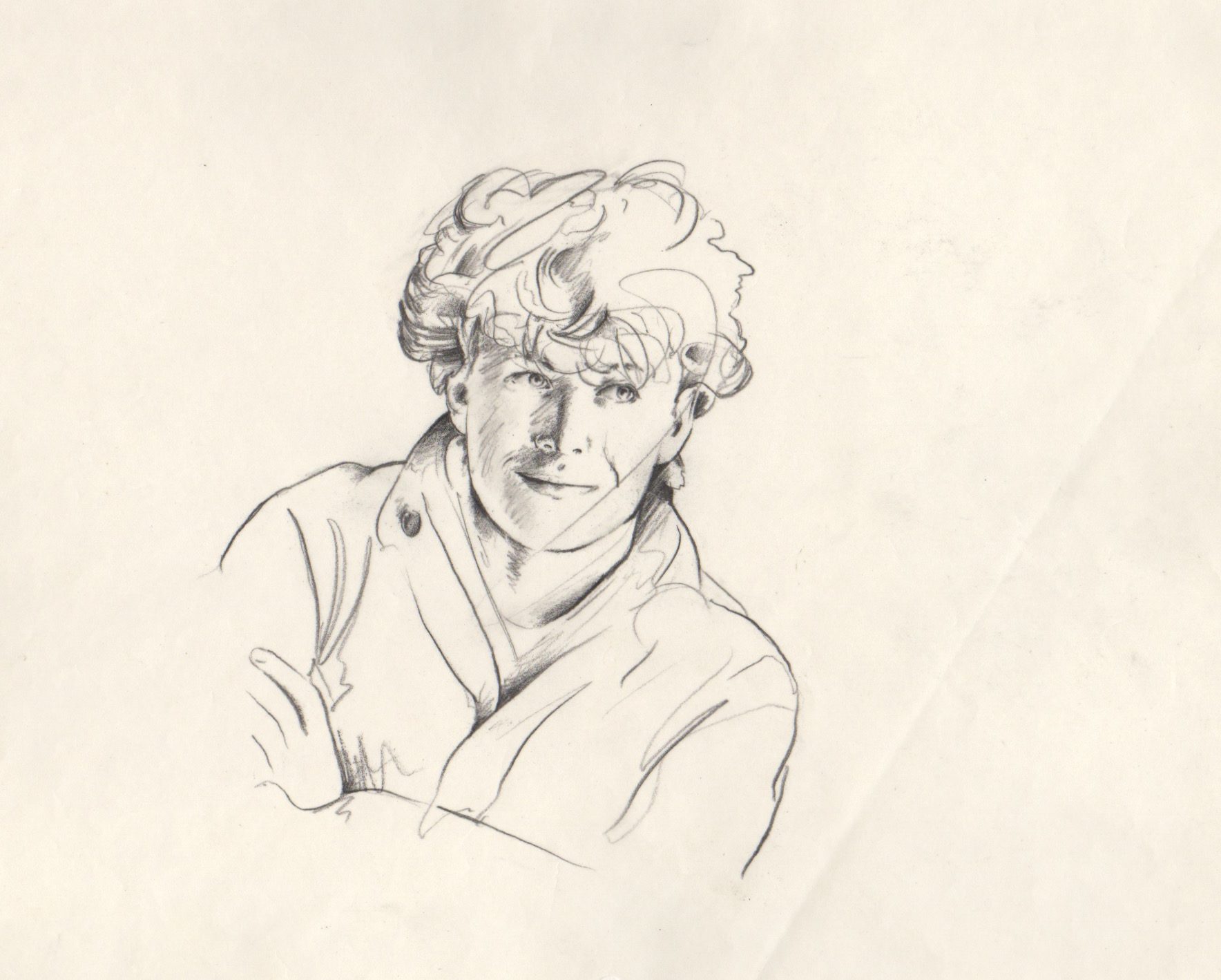 99. [Synth-Pop]: [A-HA]. PATTERSON, Michael (Artist). [Original Pencil Sketch/Still Utilized in Video for Take on Me] Image