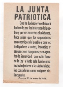 6. [Venezuela]. [Original 1958 Junta Patriotica Broadside]. Image