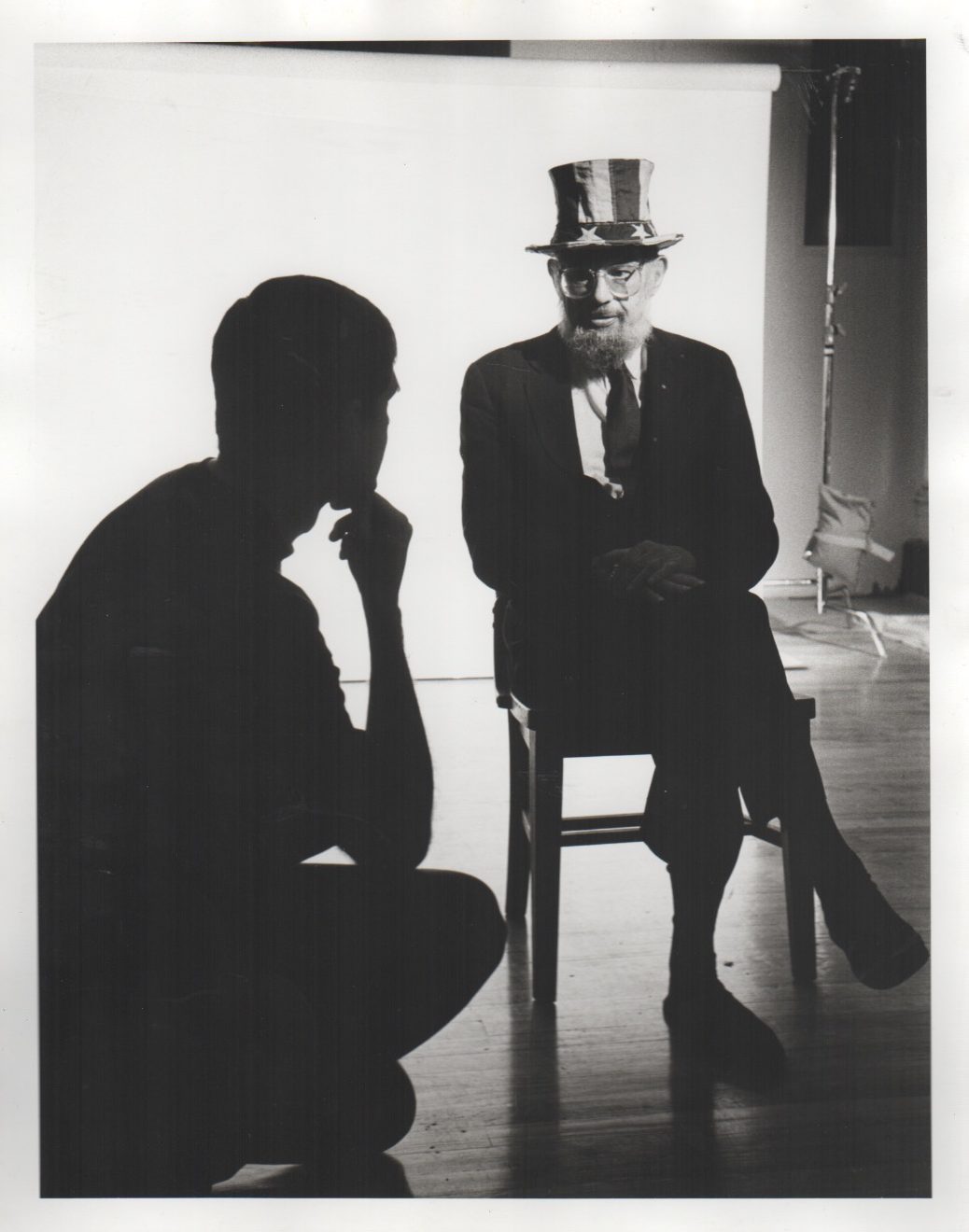 64. RUTKOWSKI, Richard (photographer) [Allen Ginsberg]. [Photograph of Allen Ginsberg and Gus Van Sant]. Image