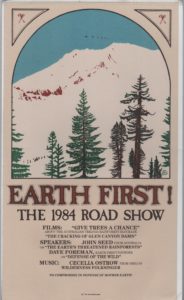 19. [Earth First!]. EARTH FIRST! The 1984 Road Show [Poster]. Image